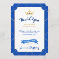 Little Prince Baby Dusche Danke, Karten | Royal