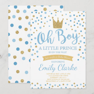 Little Prince Baby Dusche Einladung Royal Dusche