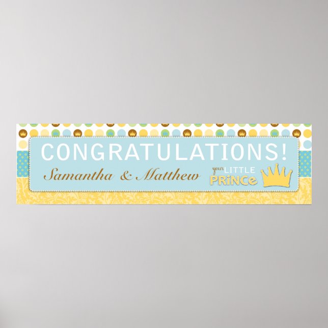 Little Prince Baby Shower Banner Poster (Vorne)