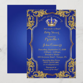 Little Prince Baby Shower Einladung, Gold, blau Einladung