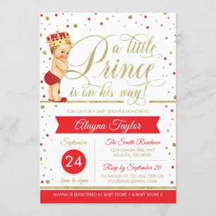 Little Prince Baby Shower Einladung, Imitate Glitz Einladung