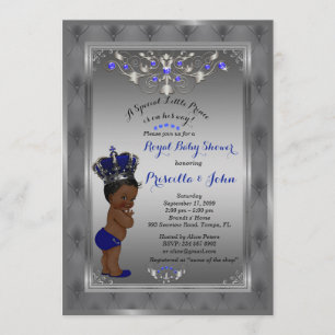 Little Prince Baby Shower Einladung, Royal SILVER Einladung