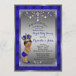 Little Prince Baby Shower Einladung, Royal SILVER Einladung
