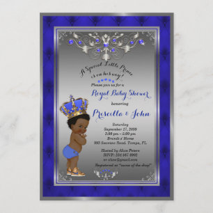 Little Prince Baby Shower Einladung, Royal SILVER Einladung