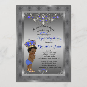 Little Prince Baby Shower Einladung, Royal SILVER Einladung