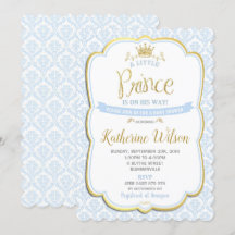 Little Prince Baby Shower Einladungen Boy Blue