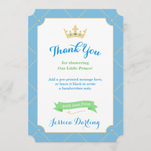 Little Prince Baby shower Merci Cartes