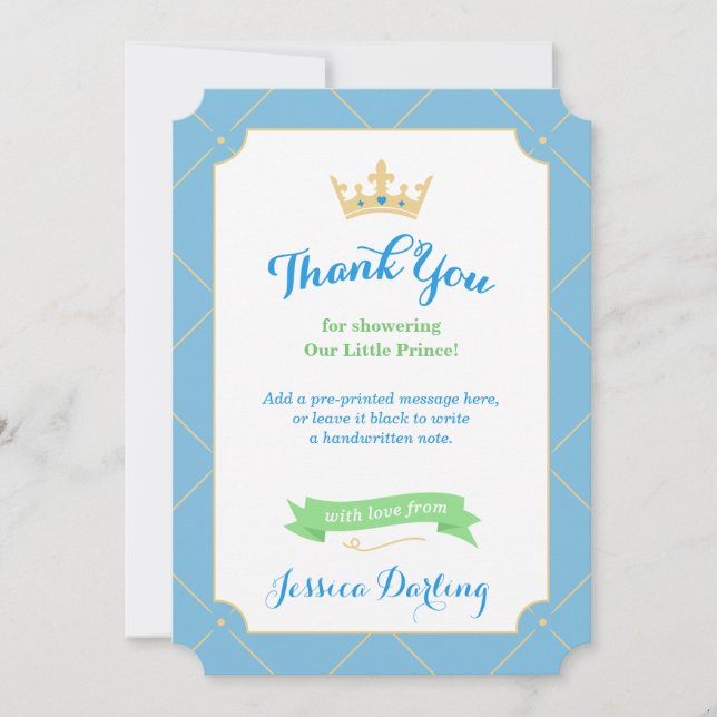 Little Prince Baby shower Merci Cartes (Devant)