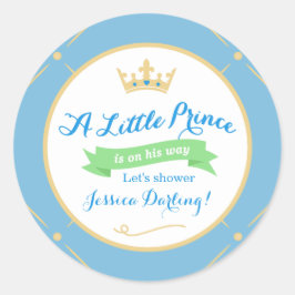 Little Prince Baby Shower Stickers | Blau + Grün