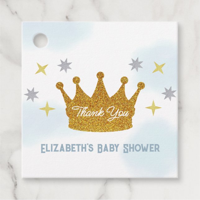 Little Prince Boy Baby Shower Geschenkanhänger (Vorderseite)