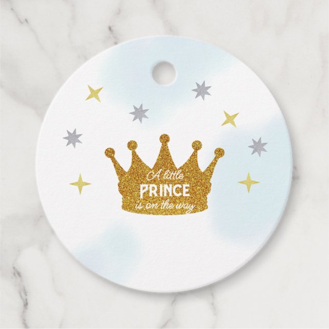 Little Prince Boy Baby Shower Geschenkanhänger (Vorderseite)