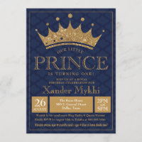 Little Prince Crown Royal Boy Einladung zum Geburt