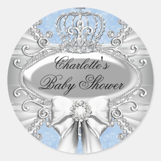 Little Prince Diamond Crown Babyaufkleber Runder Aufkleber (Vorderseite)