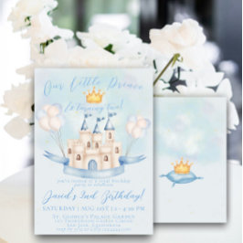 Little Prince Fairytale Gold Crown 2. Geburtstag Einladung