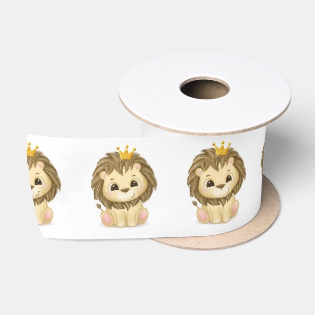 Little Prince Lion Boy Baby Dusche Satinband (Spule)