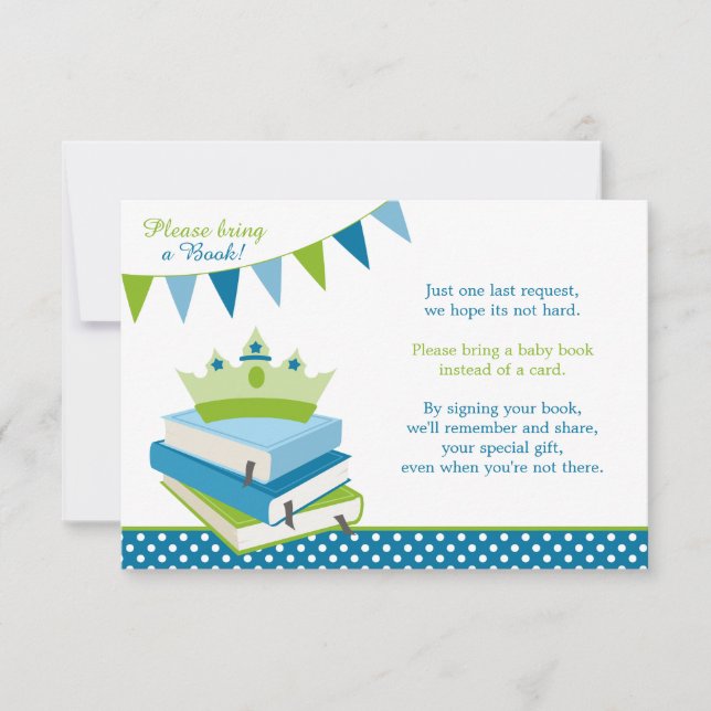 Little Prince Polka Dot Bunting Baby Shower Book Einladung (Vorderseite)