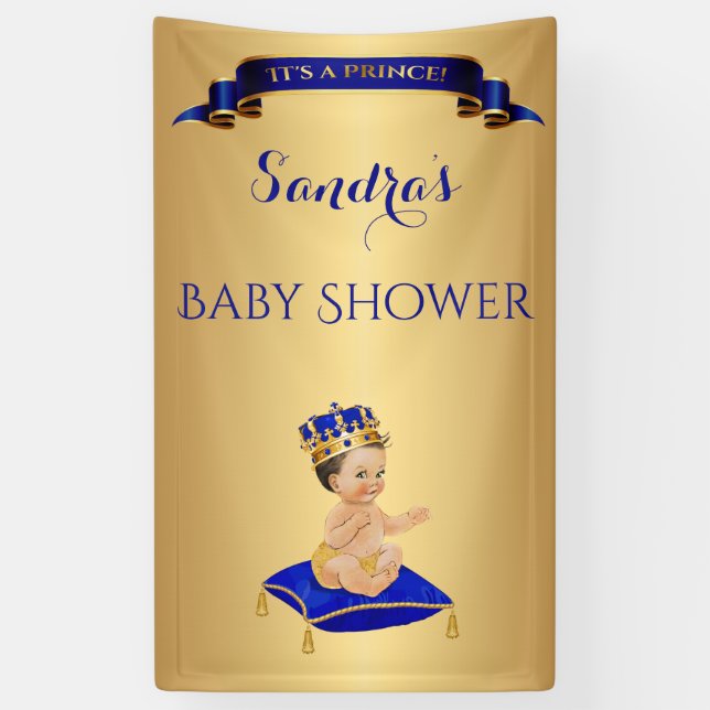 Little Prince Royal Blue Cup Spoon Pillow Banner (Vertikal)