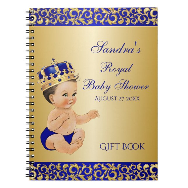Little Prince Royal Blue Gold Gift Guest Notizblock (Vorderseite)