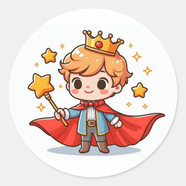 Little Prince Runder Aufkleber (Vorderseite)