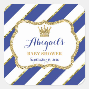 Little Prince Sticker, Royal Blue Imitats Glitzer Quadratischer Aufkleber