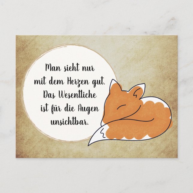 Little Prince Zitat Postkarte (Vorderseite)
