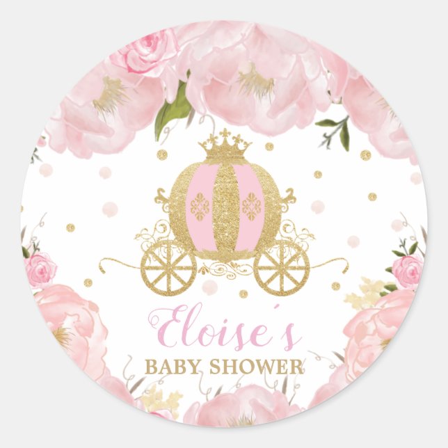 Little Princess Baby Dusche Vielen Dank für Ihre U Runder Aufkleber (Vorderseite)