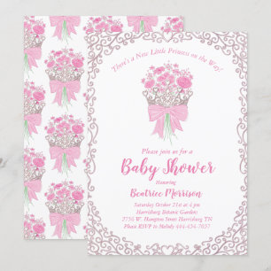 Little Princess Baby Girl Dusche Silberkrone Einladung