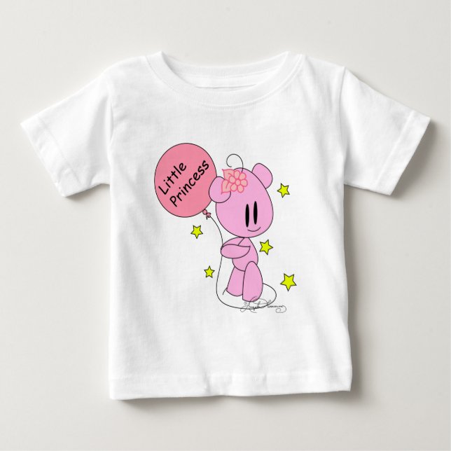 Little Princess Baby Girl Pink Teddy Bear T - Shir Baby T-shirt (Vorderseite)