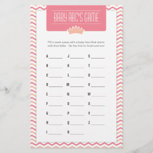 Little Princess Baby Shower ABCs Spiel