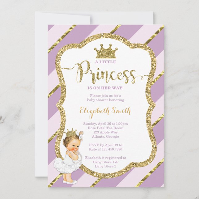 Little Princess Baby Shower Einladung, Imitate Gli Einladung (Vorderseite)