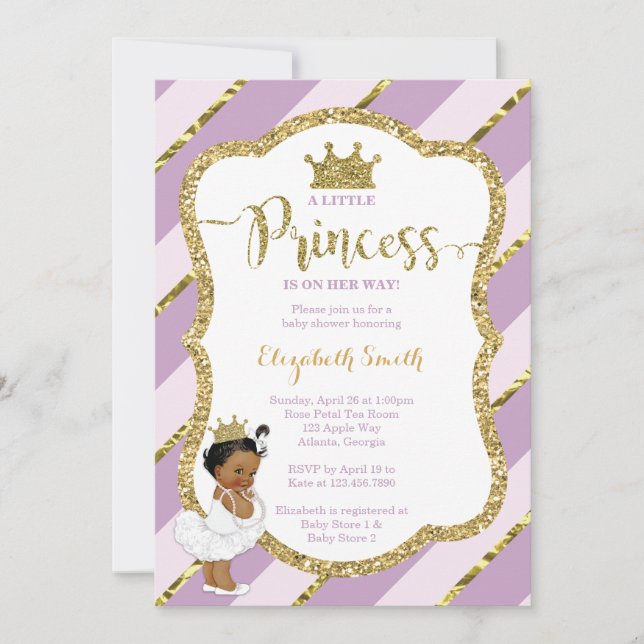 Little Princess Baby Shower Einladung, Imitate Gli Einladung (Vorderseite)
