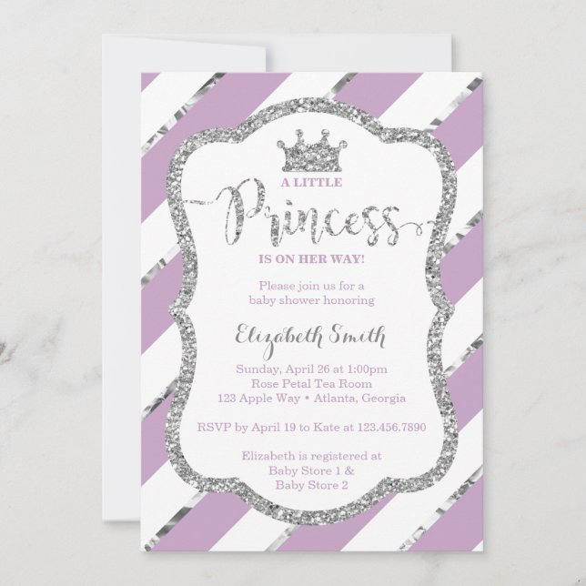 Little Princess Baby Shower Einladung, Imitate Gli Einladung (Vorderseite)
