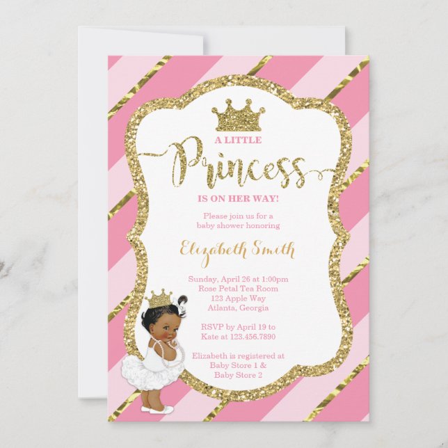 Little Princess Baby Shower Einladung, Imitate Gli Einladung (Vorderseite)
