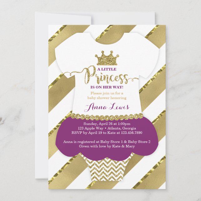 Little Princess Baby Shower Einladung, Imitate Gli Einladung (Vorderseite)