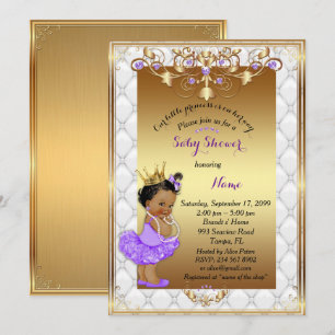 Little Princess, Baby Shower Invitation, Gold Einladung