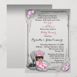 Little Princess Baby Shower Invitation, Silber Einladung