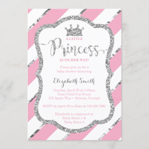 Little Princess Baby Shower Invite, Imitate Glitze Einladung