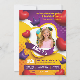 Little Princess Birthday Invite – Fairytale Crown  Einladung
