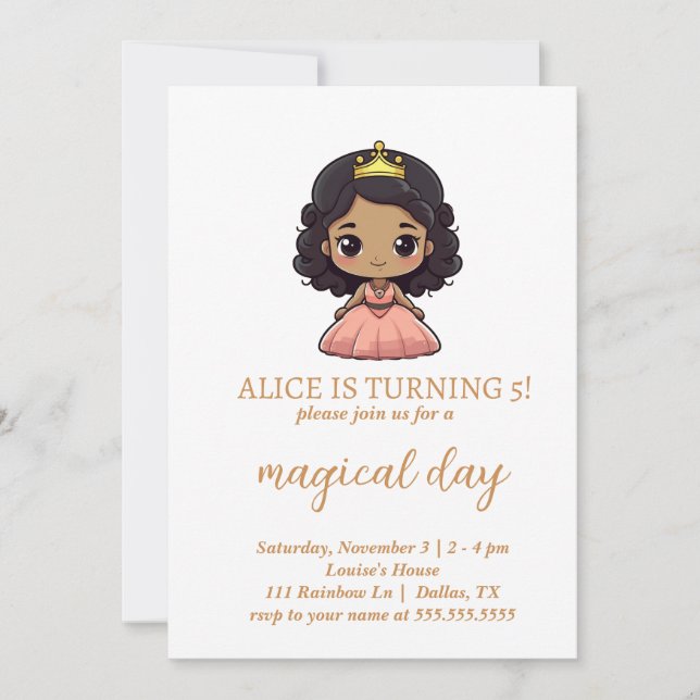 Little Princess Card Digital Einladung zum Geburts (Vorderseite)
