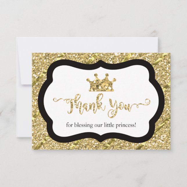 Little Princess Dankeschön Card, Black Imitats Gli Dankeskarte (Vorderseite)