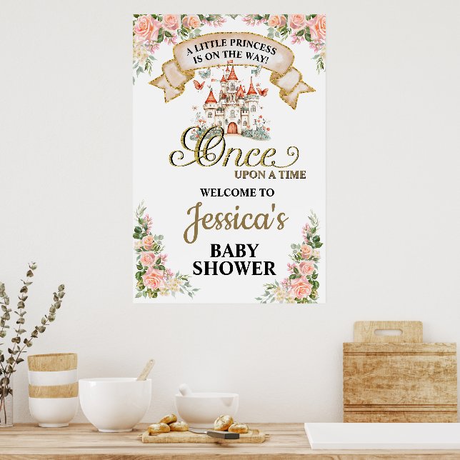 Little Princess Fairy Tale Castle Girl Babydusche Poster (Küche)