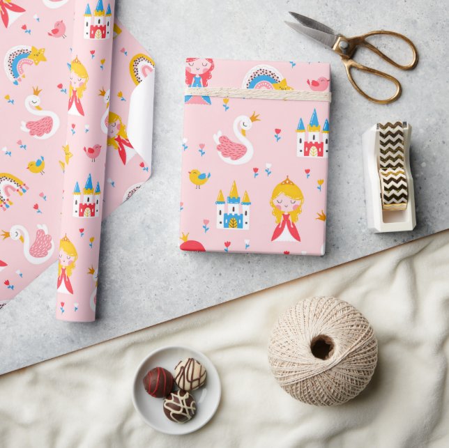 Little Princess Fairytale Wrapping Paper Geschenkpapier (Kunsthandwerk)