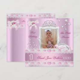 Little Princess First Birthday Party Foto Einladung