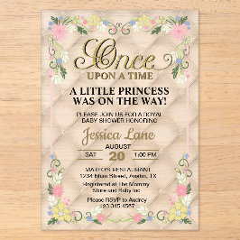 Little Princess Is On The Way Girl Baby Shower Acryleinladungen