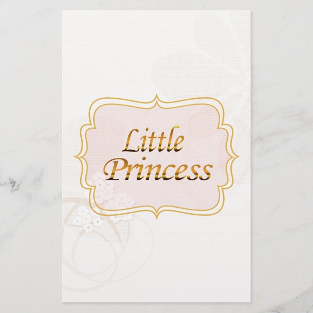Little Princess Name Tag Briefpapier (Vorderseite)