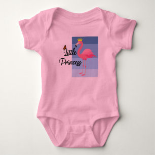 Little Princess Pink Flamingo Design - Baby Jersey Strampler