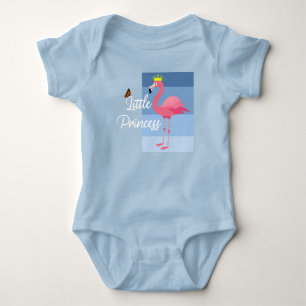 Little Princess Pink Flamingo Design - Baby Jersey Strampler
