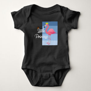 Little Princess Pink Flamingo Design - Baby Jersey Strampler