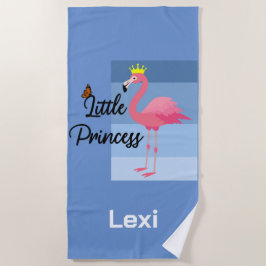 Little Princess Pink Flamingo Design - Beach Towe Strandtuch