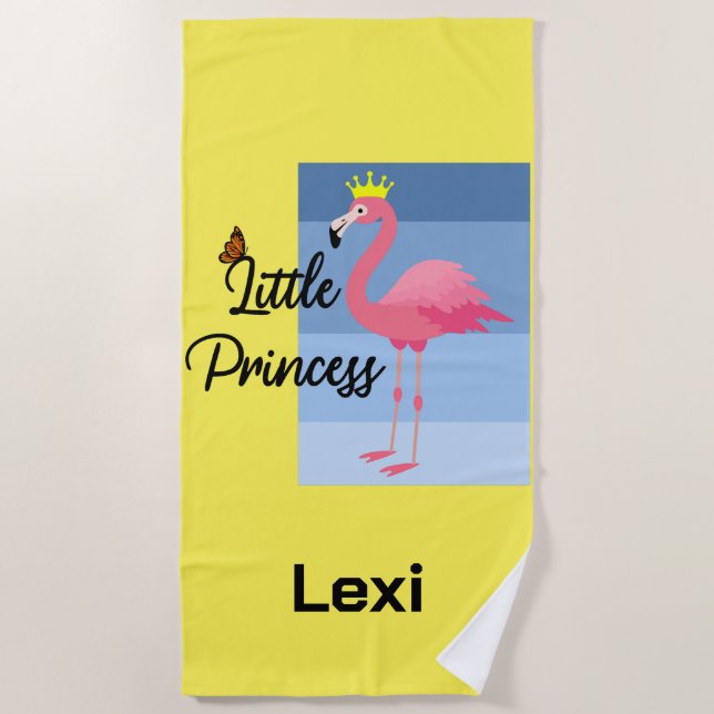 Little Princess Pink Flamingo Design - Beach Towe Strandtuch (Vorderseite)